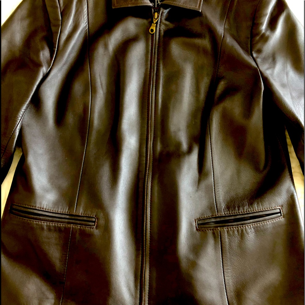Beautiful butter leather Brown jacket ,2 pockets